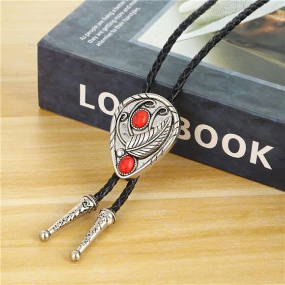 Turquoise Bolo Tie for Men Red Turquoise - Picture 5 of 7